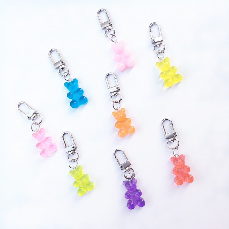 Color de resina de resina al por mayor Bear Keychain